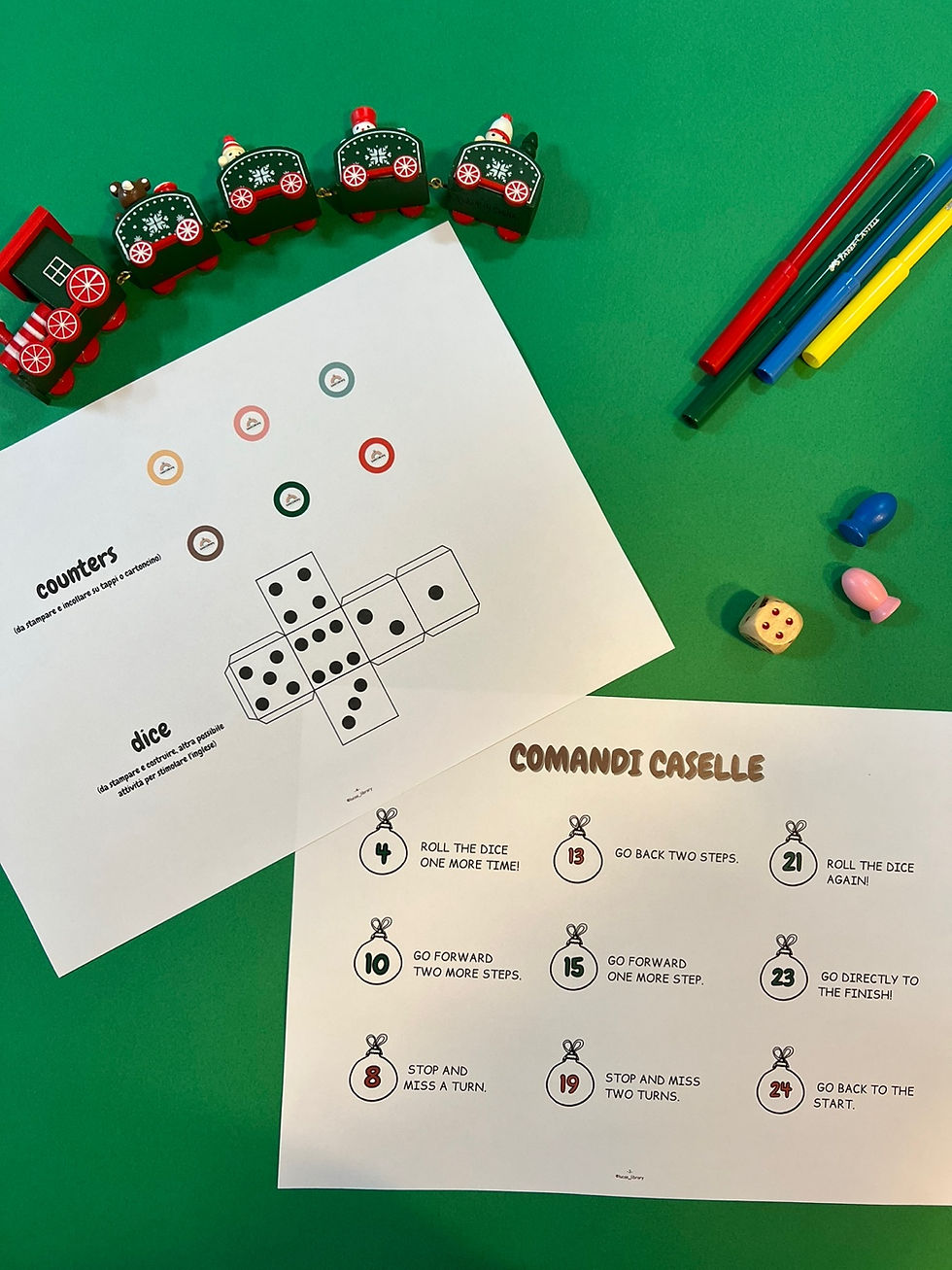 Miniatura: Gioco dell'oca in inglese a tema Natale