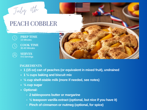 July 4th Peach Cobbler