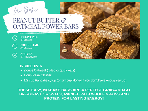 No-Bake Peanut Butter & Oatmeal Power Bars