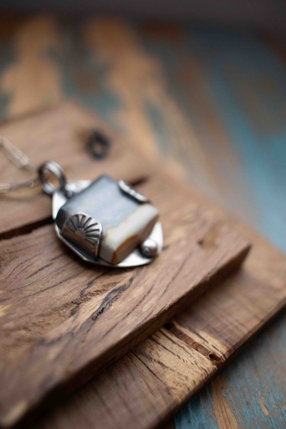 Thumbnail: Starry Night Jasper Pendant ~ 20 inch Necklace