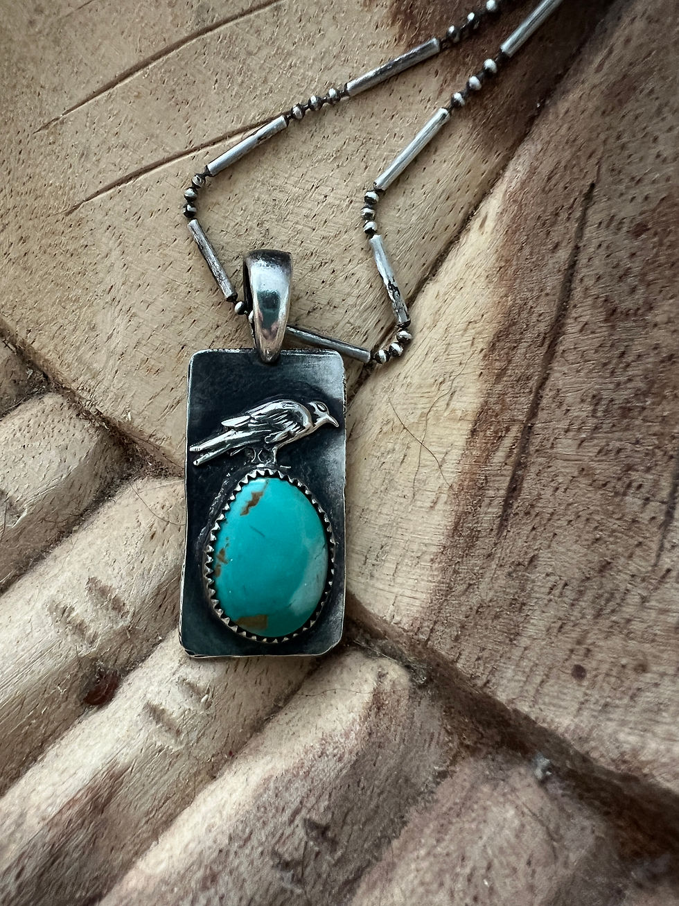 Turquoise Pendant ~ 24 inch Necklace
