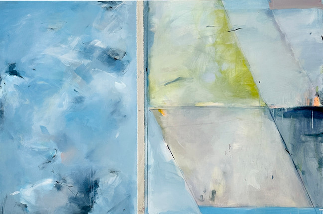 Large Scale Geometric Painting by Kelly Rossetti, Mixed Media