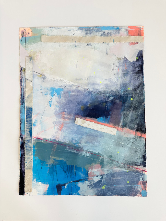 Kelly Rossetti, work on paper, Mixed media, deckled edges
