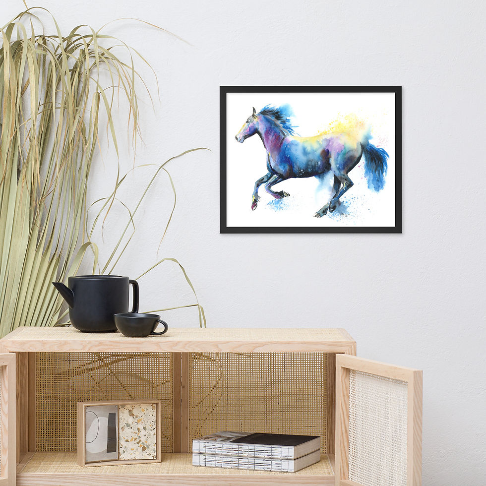 Thumbnail: Rainbow Horse - Framed Matte Prints - Medium Sizes