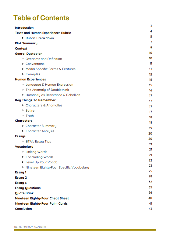 Thumbnail: BTA's 1984 Study Guide