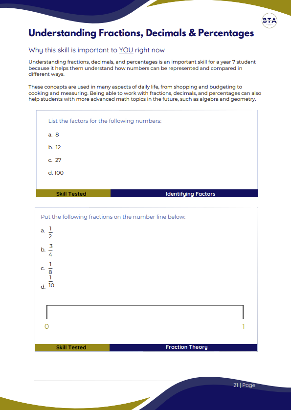 Thumbnail: Year 7 Maths Assessment