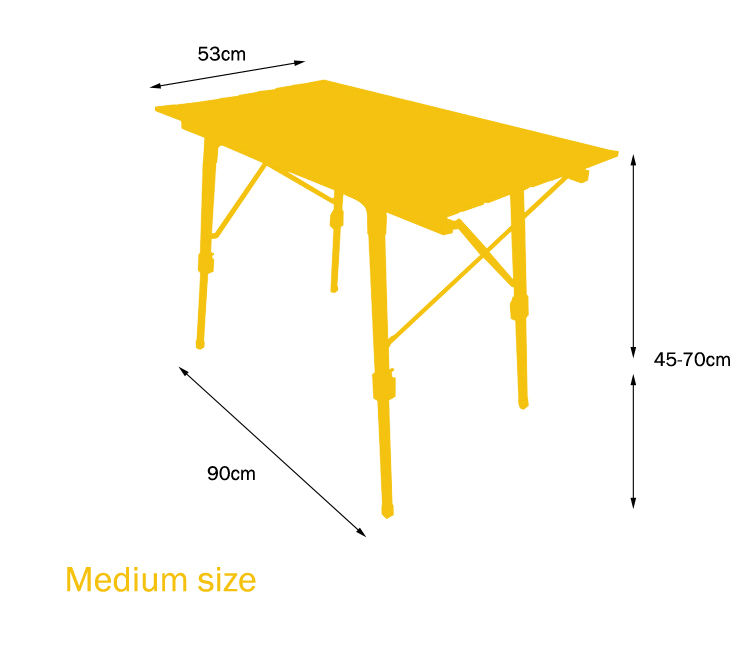 Thumbnail: Portable folding faux wood aluminum height adjustable table HFT-AM