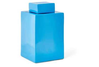 Teal Blue Square Jar