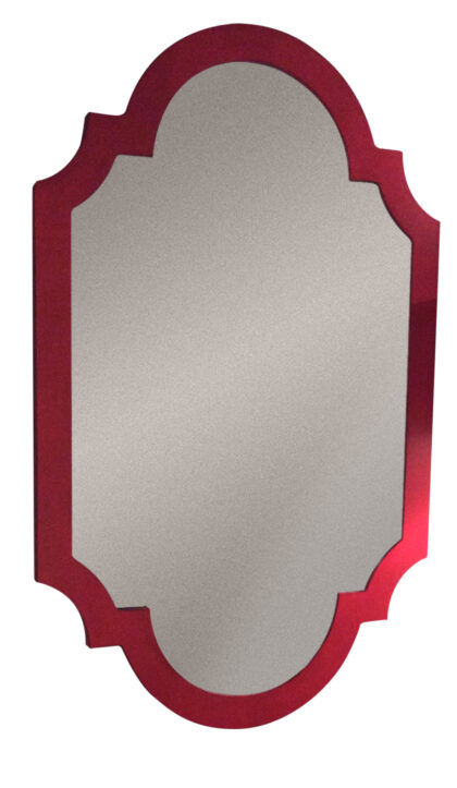 Red Asian Chippendale Mirror