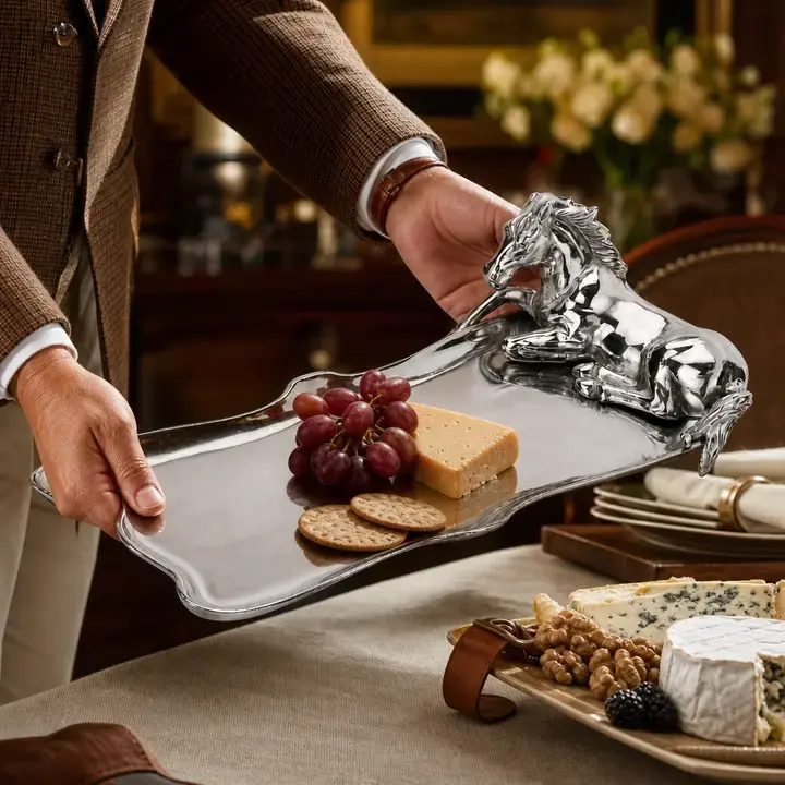Thumbnail: Gorgeous Horse Figural Oblong Tray