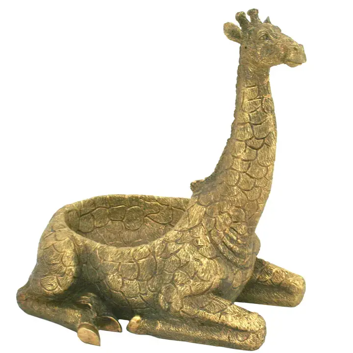 Adventurous Large Gold Giraffe Bowl