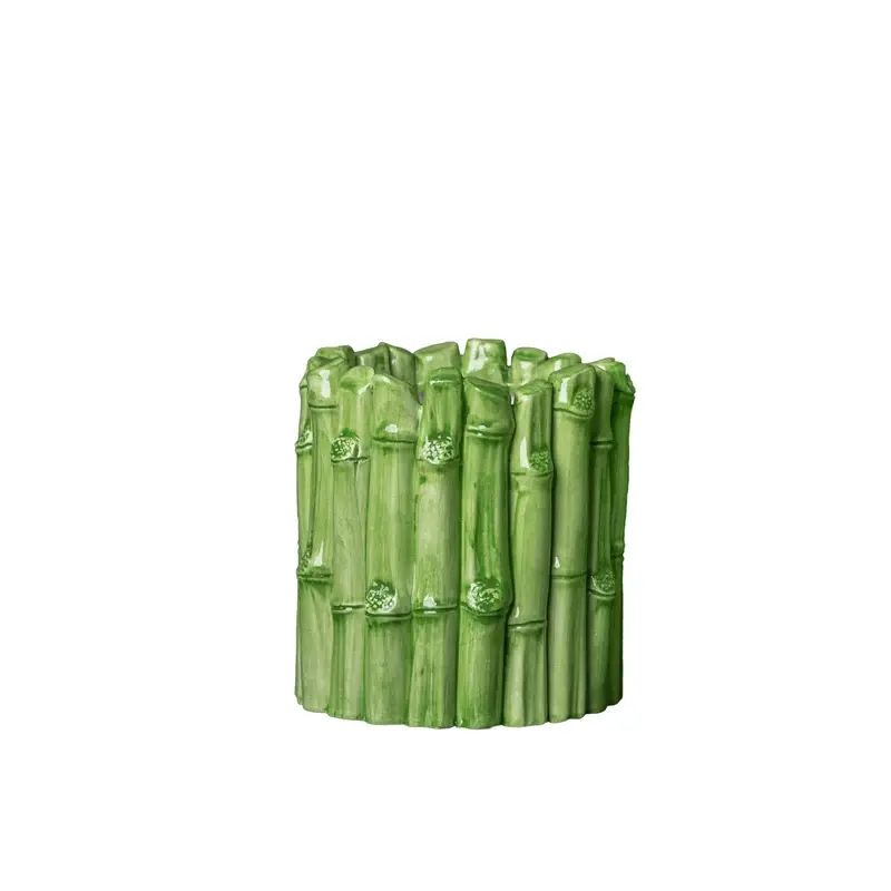 Green Bamboo All Around Vase