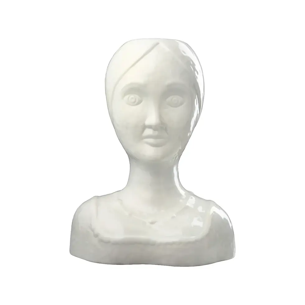 Thumbnail: White Glazed Ceramic Head Vase