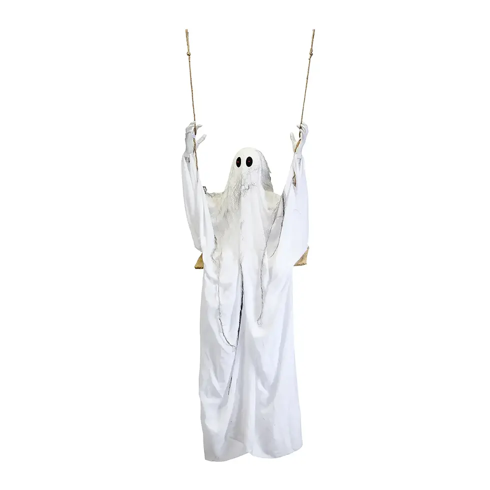 Thumbnail: 72" Hanging Halloween Animated Shaking Ghost On Swing