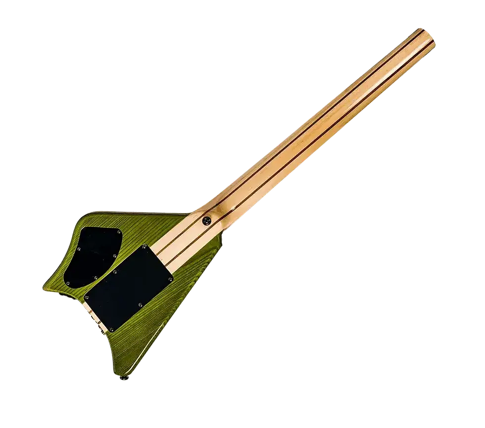 Thumbnail: Back Side of Spade Green Clear With Floating Tremolo HSH Pickups Coil Split Guitar