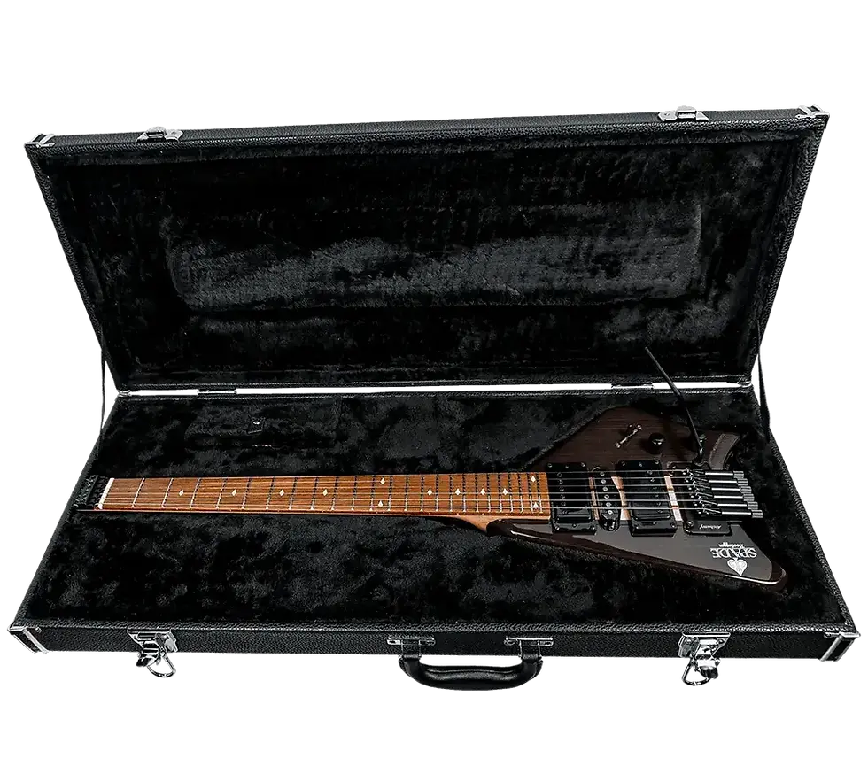 Thumbnail: Spade Black Clear With Floating Tremolo HSH Pickups Coil Split Guitar With Stiletto Case