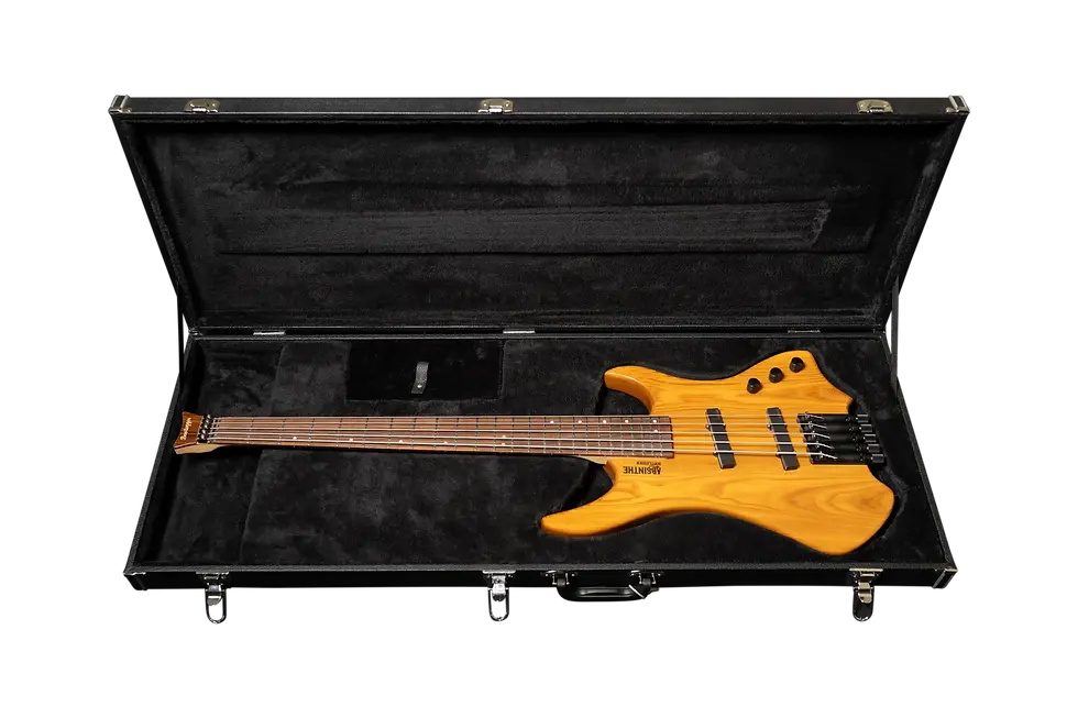 Thumbnail: Absinthe 5 string bass honey gloss finish with its hardcase