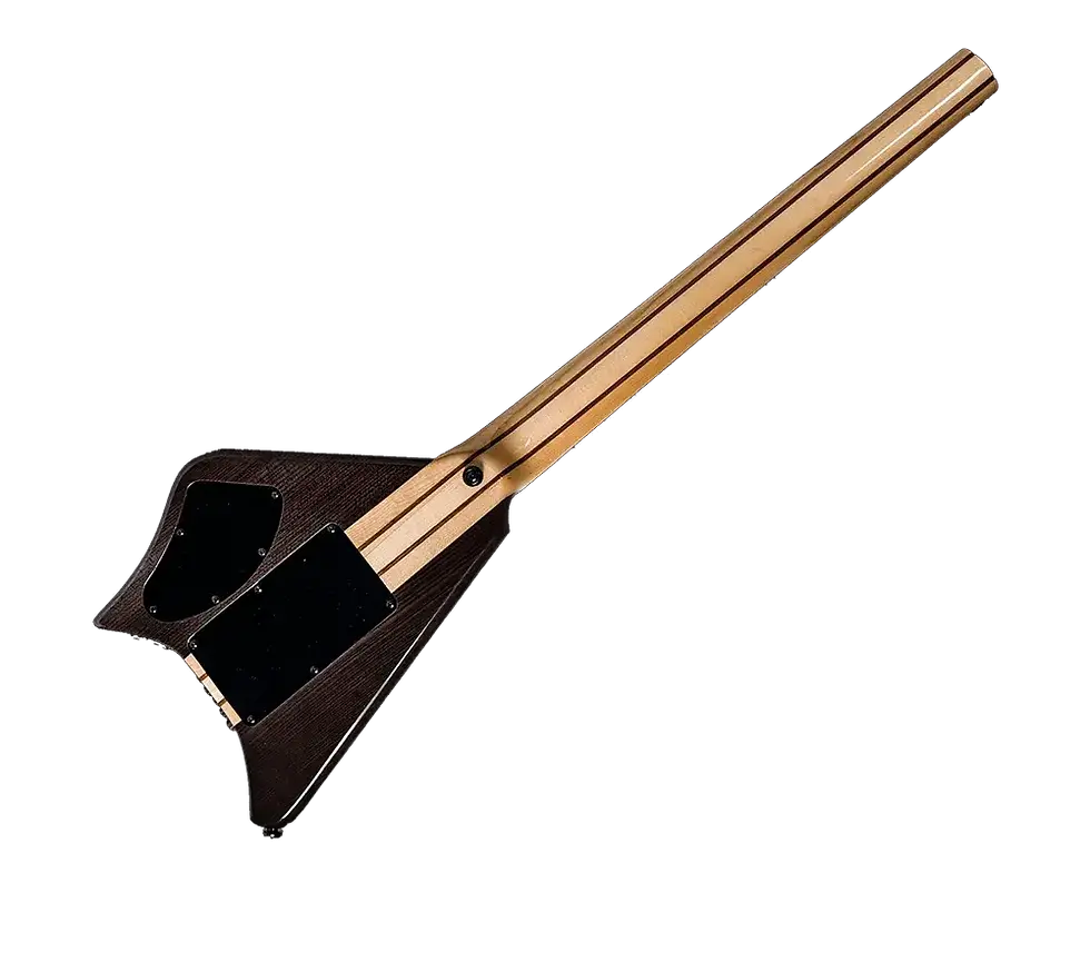 Thumbnail: Backside View of Spade Black Clear With Floating Tremolo HSH Pickups Coil Split Guitar