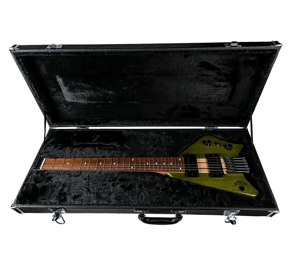 Thumbnail: Spade Green Clear HH Guitar With Stiletto Case Safety