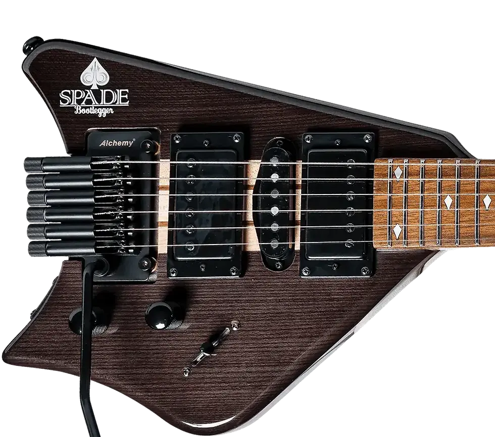 Thumbnail: Main Body of Spade Black Clear With Floating Tremolo HSH Pickups Coil Split Guitar