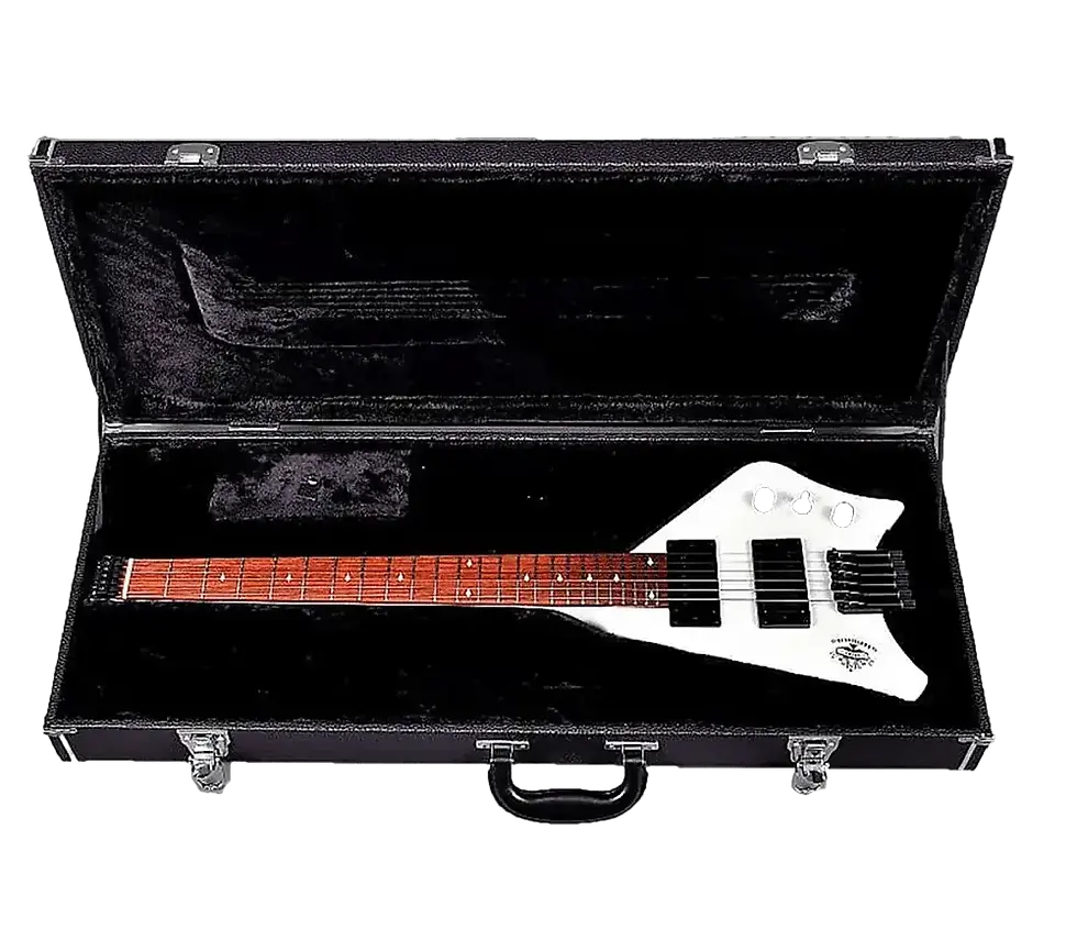 Spade White Solid HH Guitar With Stiletto Case Safety
