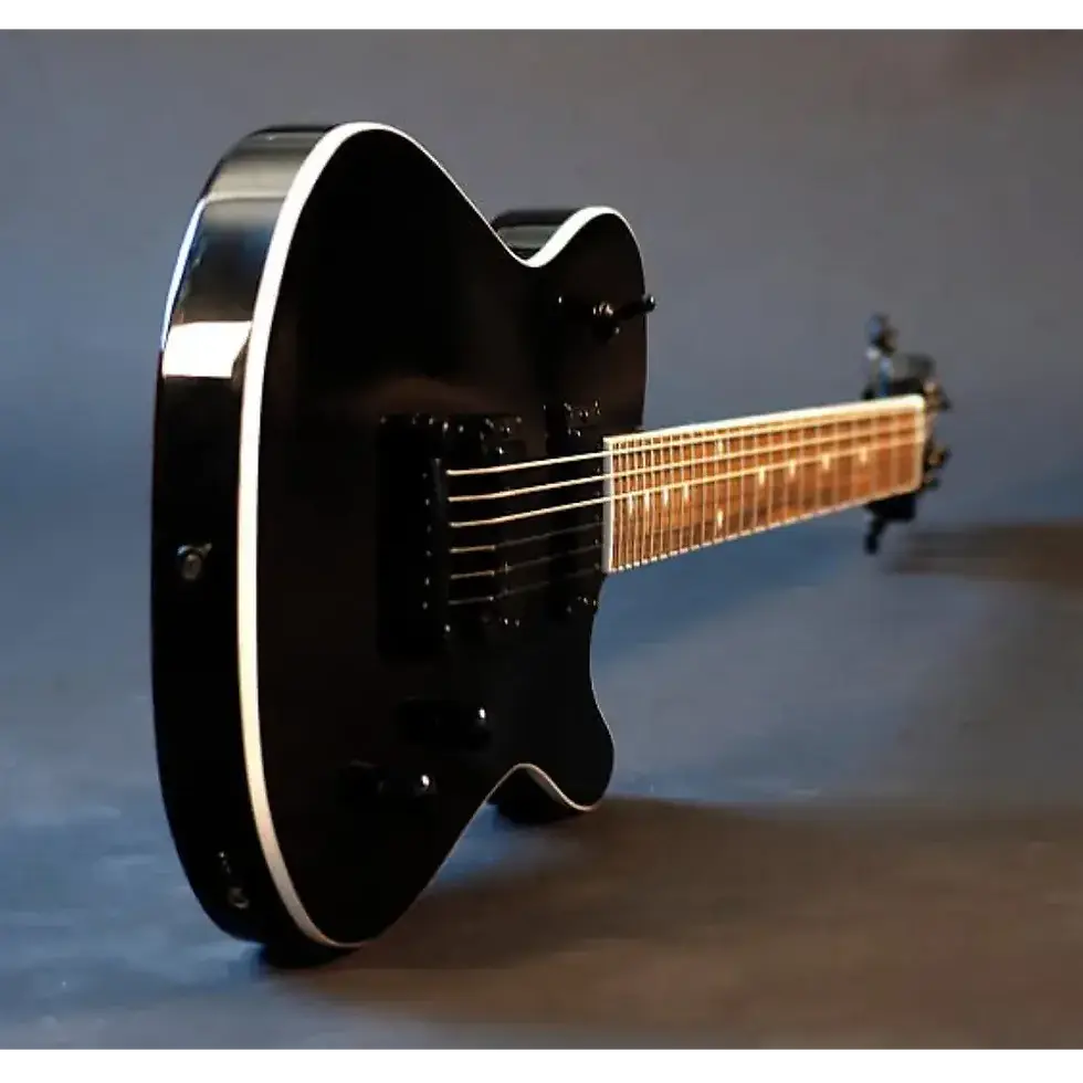 Thumbnail: Rye Outlaw Black Electric Guitar Tilted View