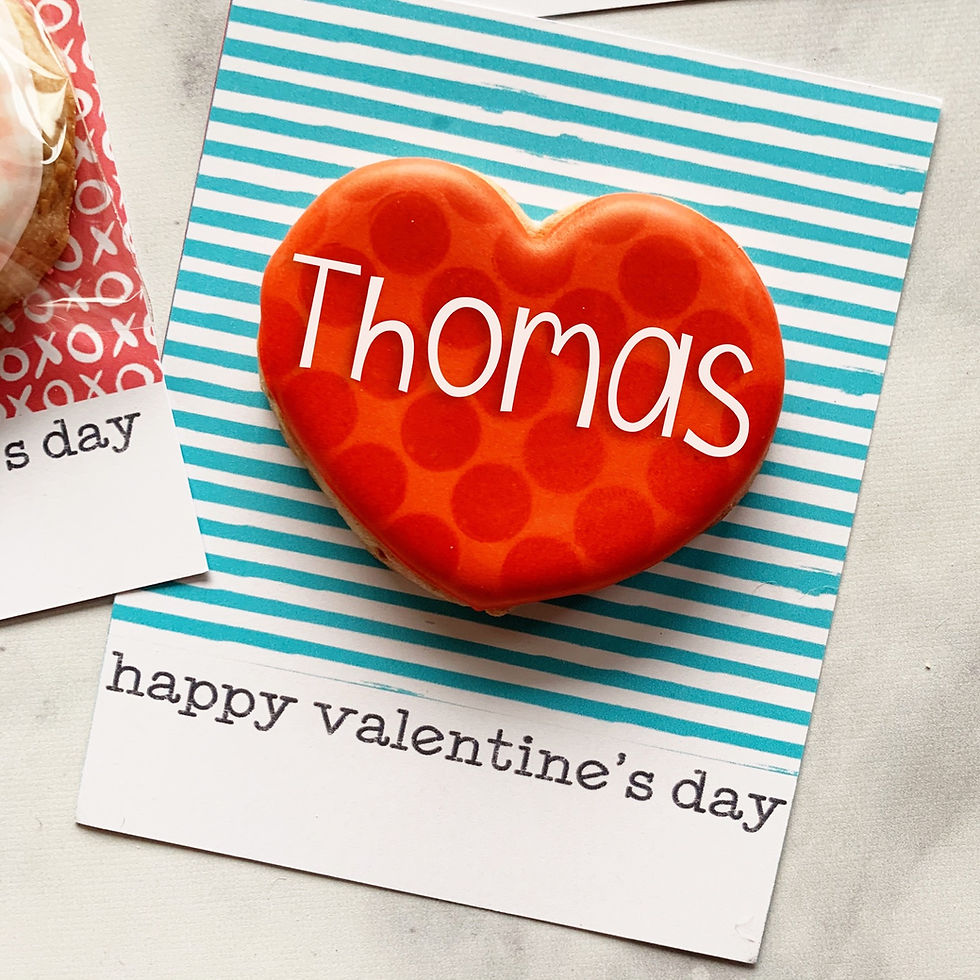 Thumbnail: STRIPE Happy Valentine's Day - Cookie Card Printable
