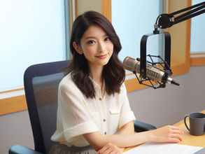 ナレーションを読むアナウンサー女性