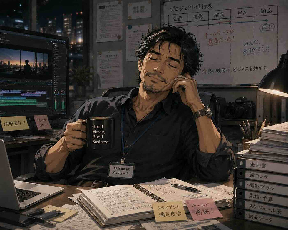 充実した表情の敏腕映像プロデュサー!?