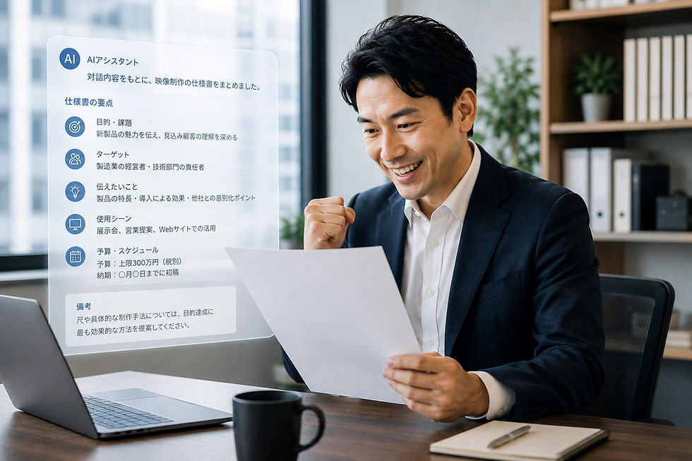 生成AIと対話して仕様書を作成したビジネスマン