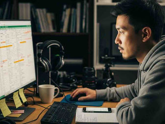 スケジュールを検討する動画クリエーター