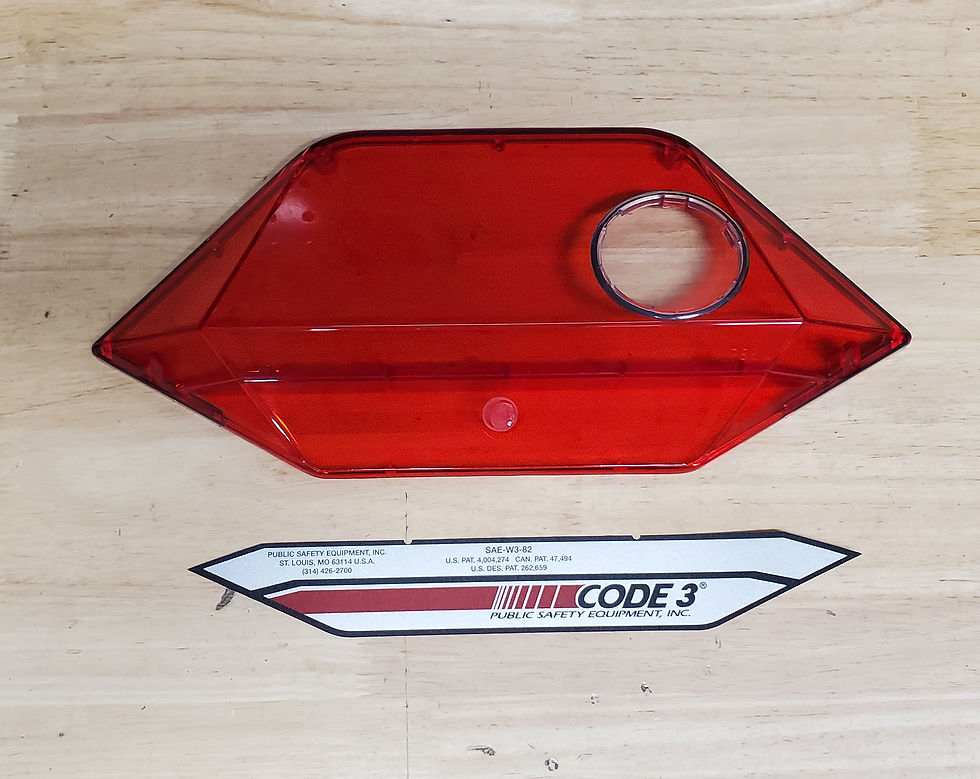 Code 3 PSE - XL Series Lightbar Dome Endcap w/ Alley Light Cut-Out (Red) 