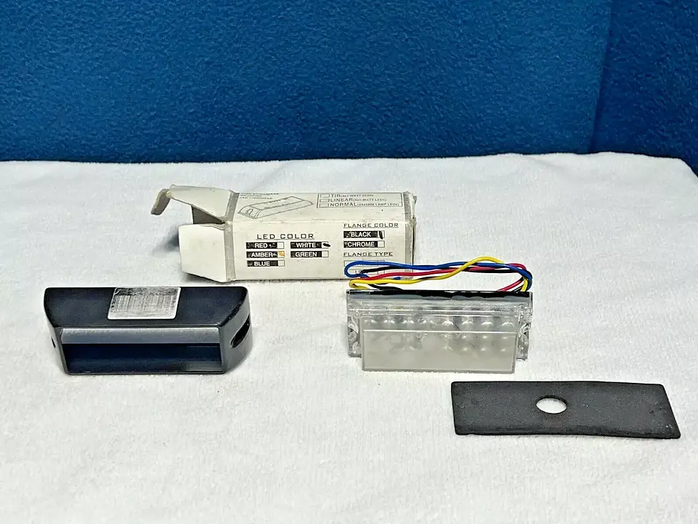 Thumbnail: Unbranded LED Lighthead - Amber / Clear Split - Gasket & Black Bezel