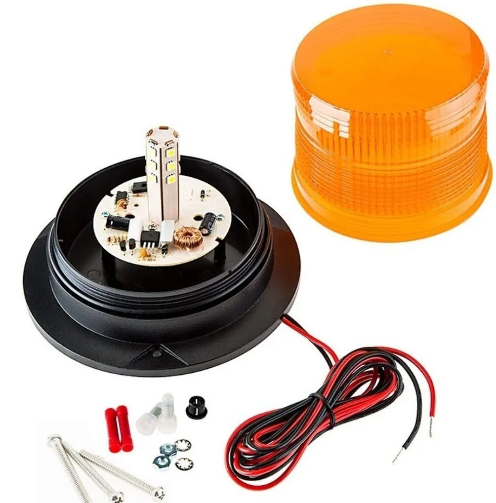 Thumbnail: 5-1/4" High Top Amber LED Beacon Warning Light