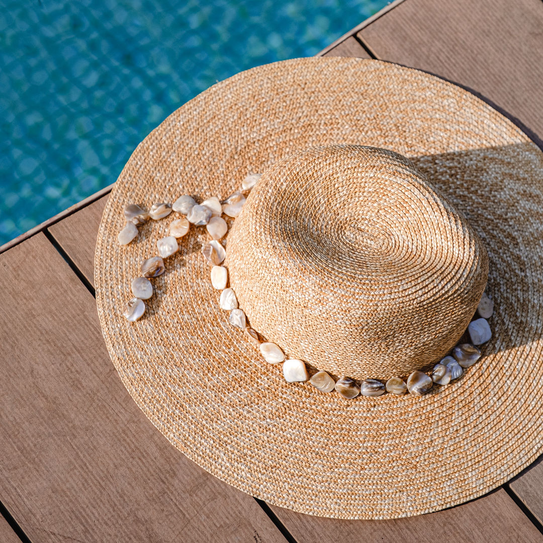 【預購】七月連線-聽見海洋的聲音貝殼竹編帽♡