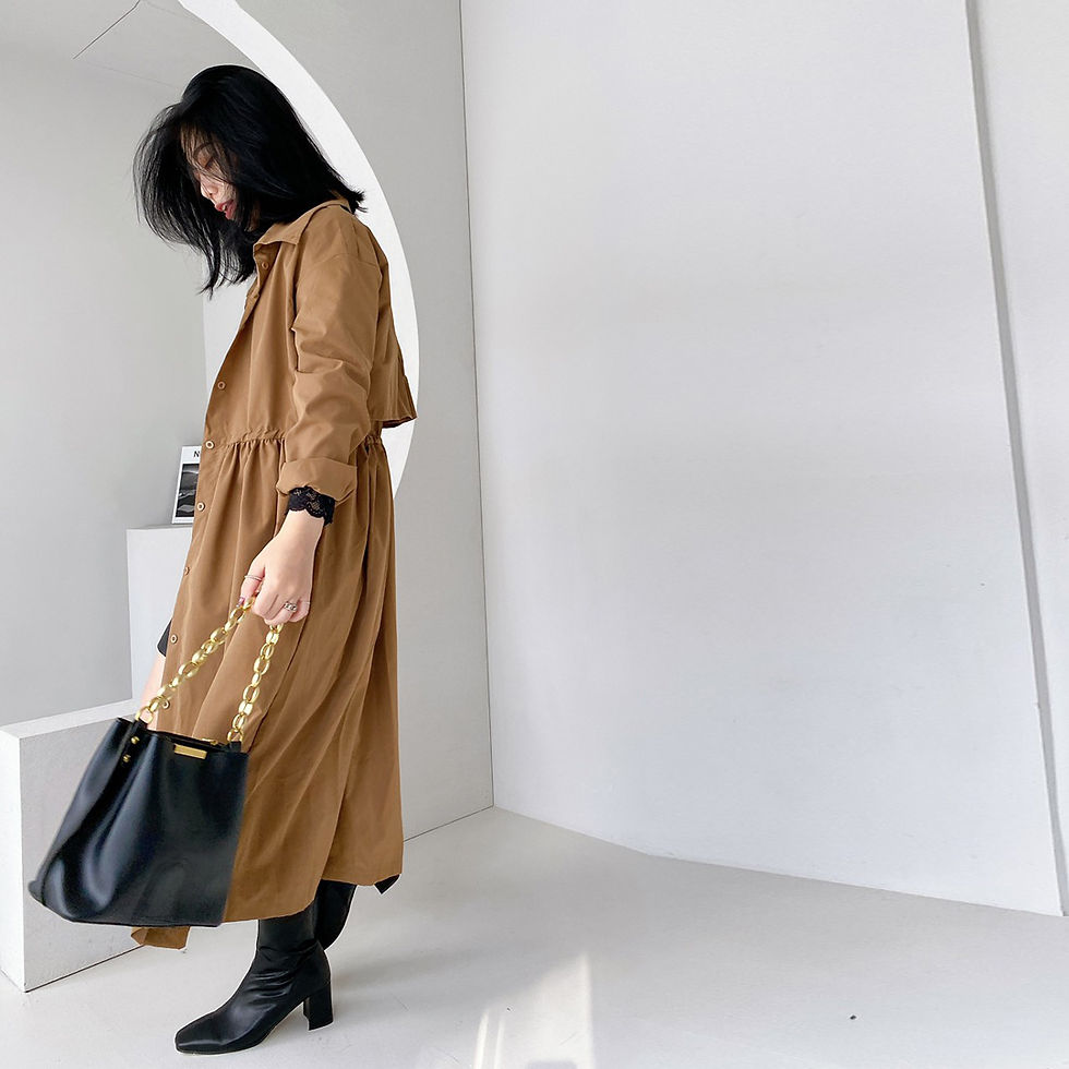 縮圖：【現貨+預購】長版兩穿式風衣外套（軍綠/棕色） ♡