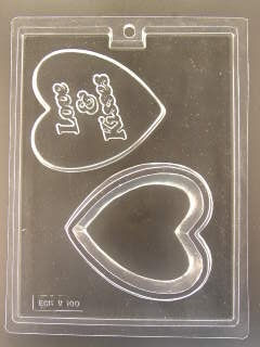 LOVE AND KISSES HEART POUR BOX MOLD