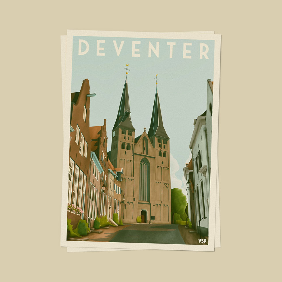 Thumbnail: Deventer - Drieluik Ansichtkaarten 6 stuks