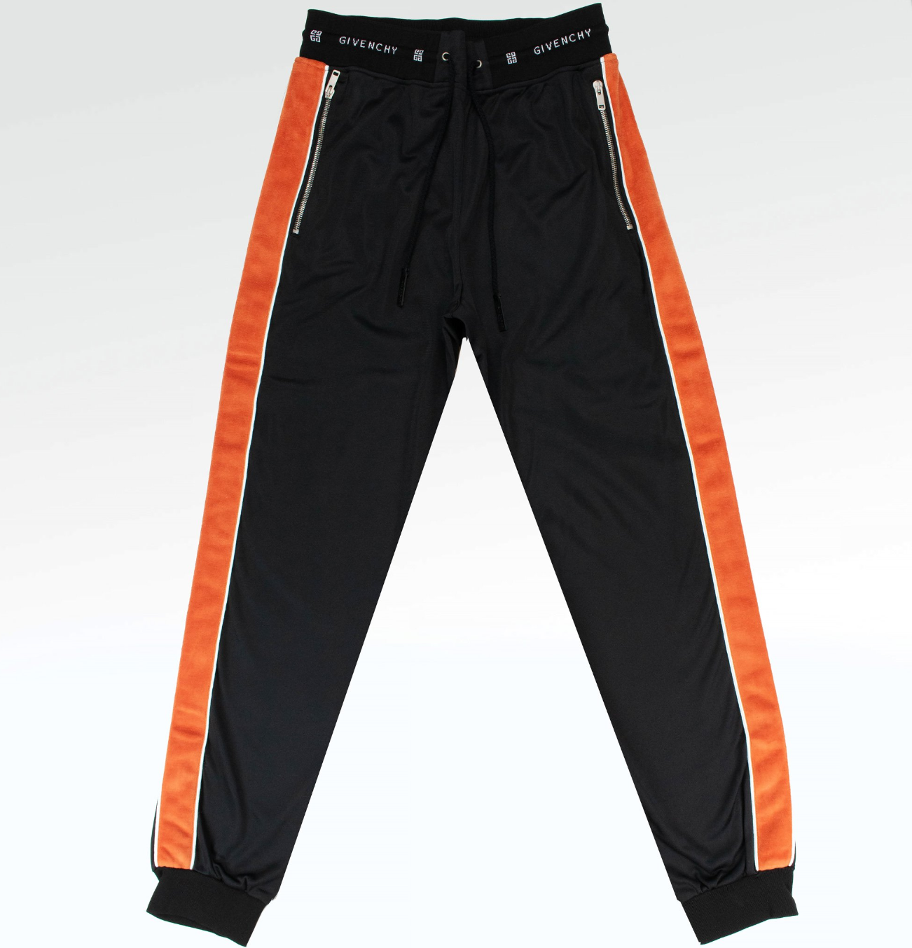 GIVENCHY PARIS BLACK ORANGE 4G SWEATPANTS