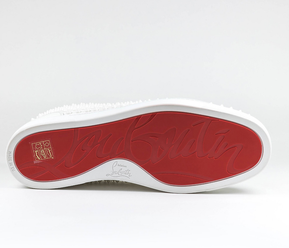 Thumbnail: CHRISTIAN LOUBOUTIN LOUIS FLAT SPIKES LEATHER WHITE