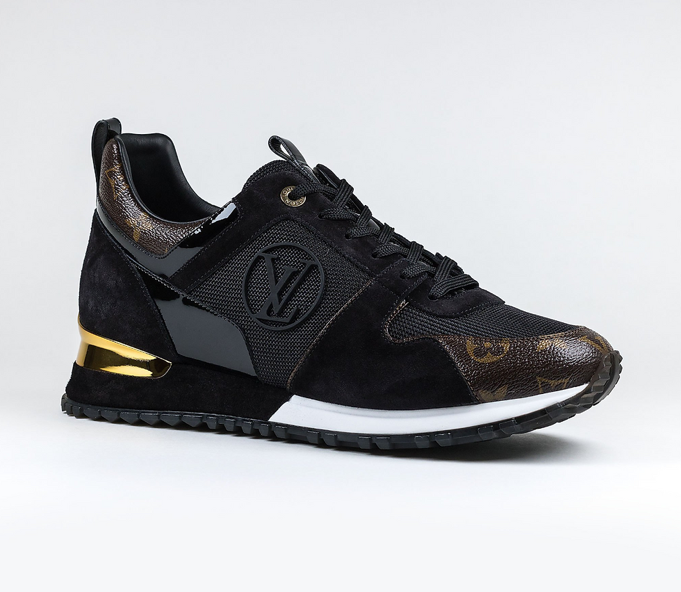 Thumbnail: LOUIS VUITTON BROWN MONOGRAM RUN AWAY BLACK SNEAKER