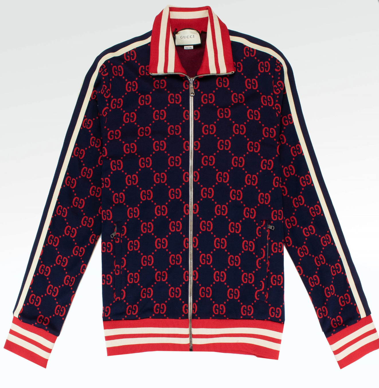 GUCCI GG JACQUARD TRACK JACKET RED