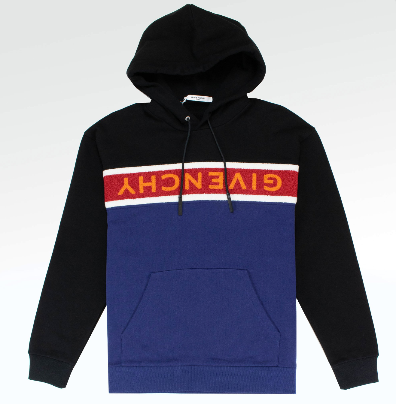 GIVENCHY PARIS UPSIDE DOWN TOWELLING HOODIE