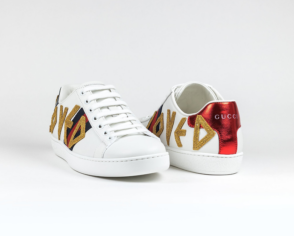 Thumbnail: GUCCI ACE EMBROIDERED LOVED WHITE SNEAKER