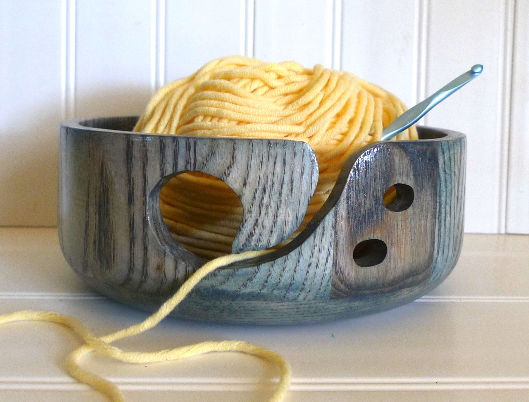 Yarn Bowl for Knitting and Crocheting - Ocean Blue
