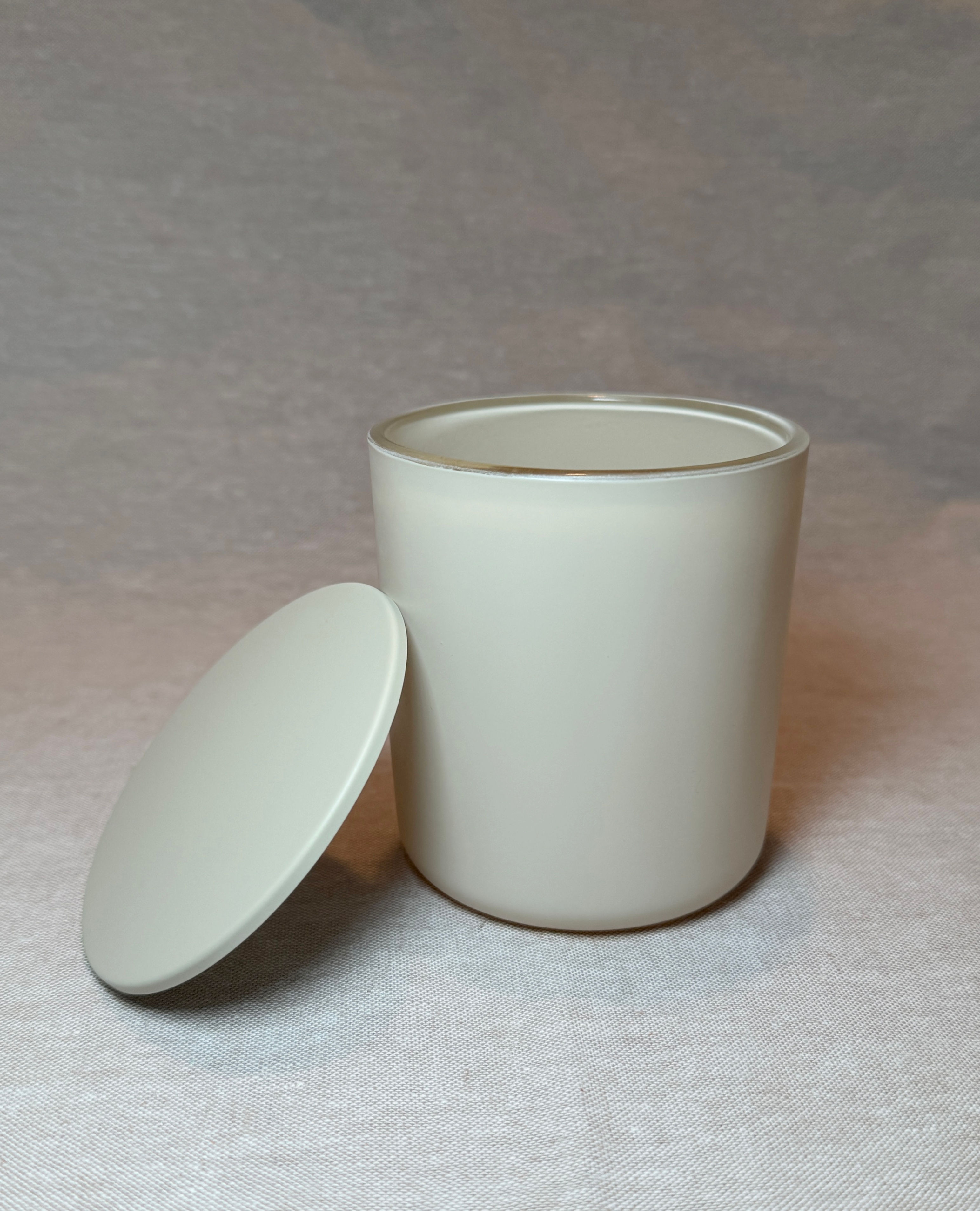 matte cream jar candle, customized candle, luxury candle