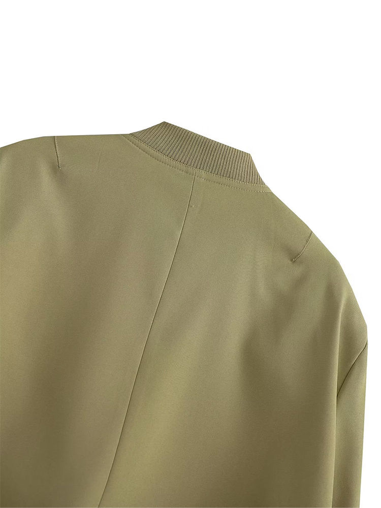 Miniatura: Jaqueta Bomber Feminina Oversized com Bolsos Frontais