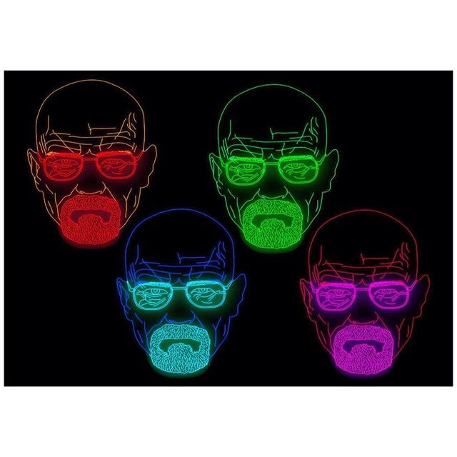 Breaking Bad Heisenberg Neon Head Illustrations