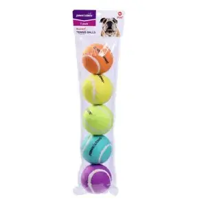 5pc Paws & Claws 6cm Tennis Balls Durable Asstd Colours Solid Dog/Pet/Cat Toy