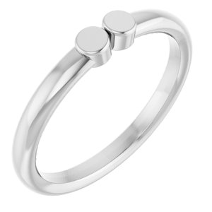 18K Palladium White 2-Circle Engravable Family Ring